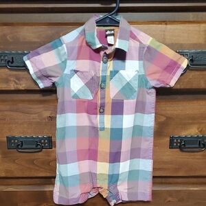 Tea Collection Plaid One Piece Onesie